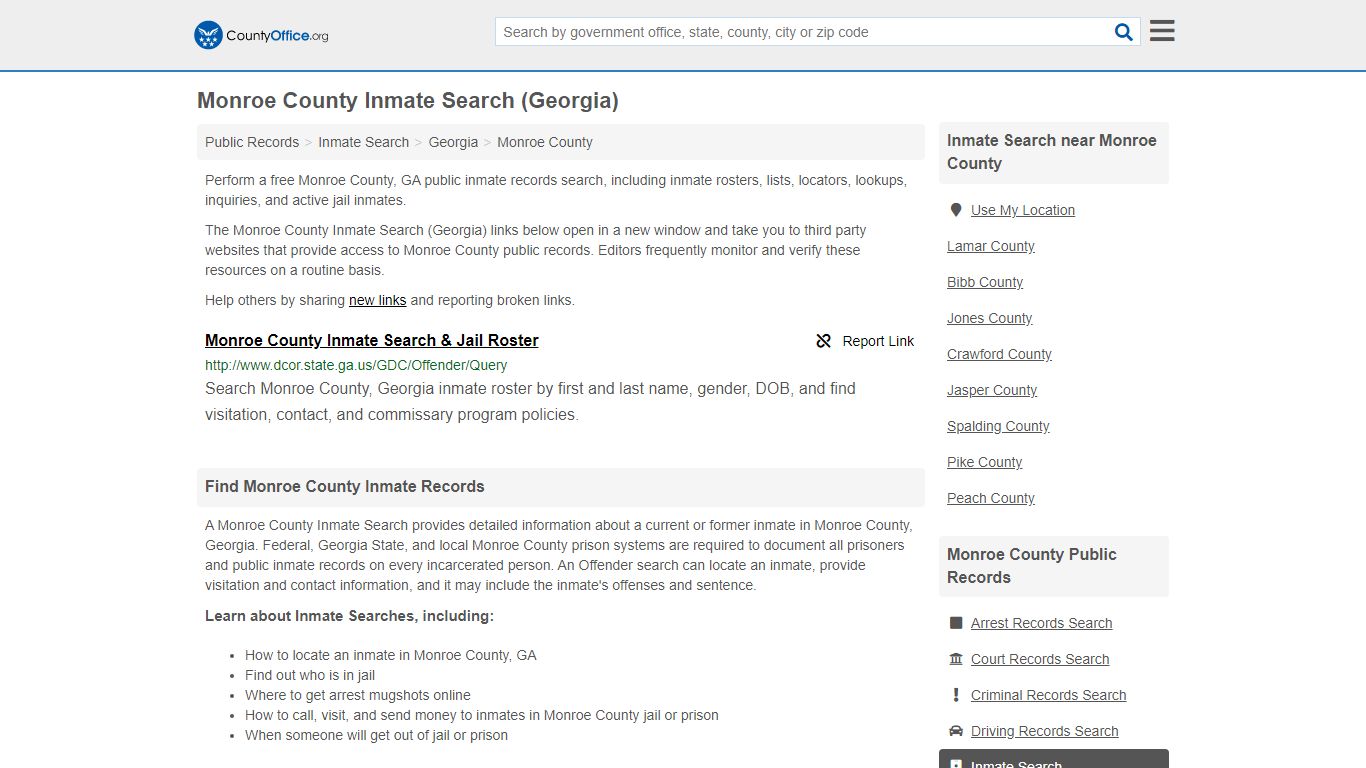 Inmate Search - Monroe County, GA (Inmate Rosters & Locators)