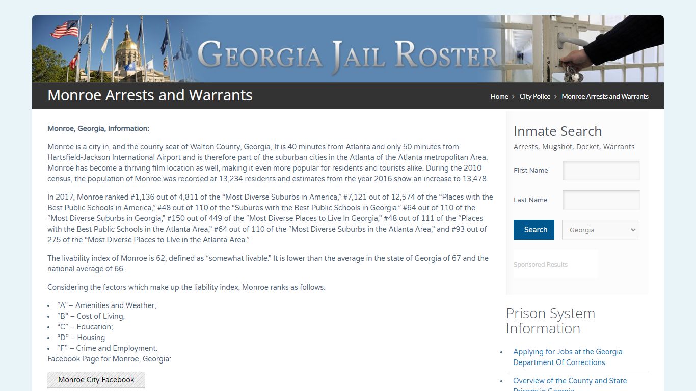 Monroe Arrests and Warrants | Georgia Jail Inmate Search